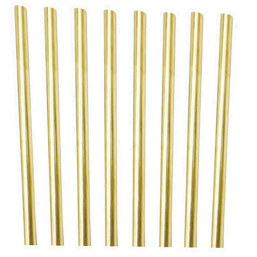 PGCOKO 8PCS 5/16 inch Solid Round Brass Rod Lathe Bar Stock Kit for DIY Craft Tool, 8mm / 5/16 inch in Diameter 4 inch in Length