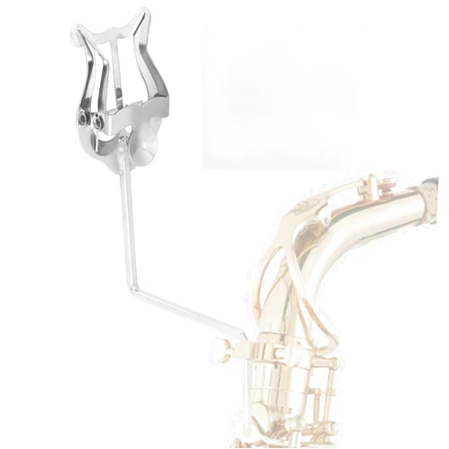 Anjetan Alto Saxophone Sheet Music Clip, Vertical Marching Music Holder with Cleaning Cloth for Tenor Saxophone, Alto Tenor Sax Music Lyre Replacement, Durable Sax Clip for Beginners and Professionals
