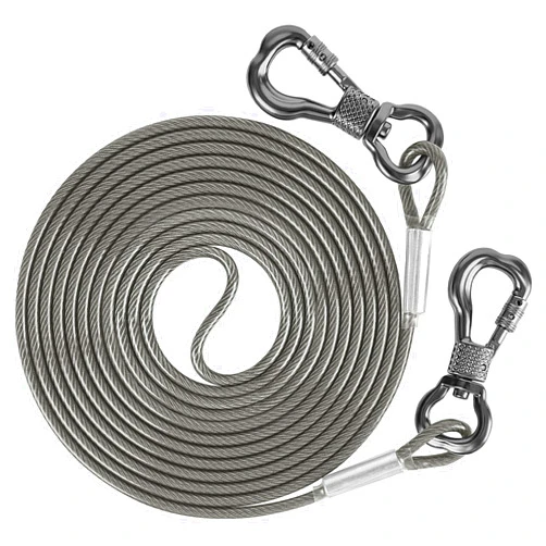 XiaZ Dog Tie Out Cable, 10ft Heavy Duty Dog Chains for Outside with Lockable Hook, Pet Runner Cable Leads for Yard, Pet Line Tether for Small Medium Large Dogs Up to 500 LBS