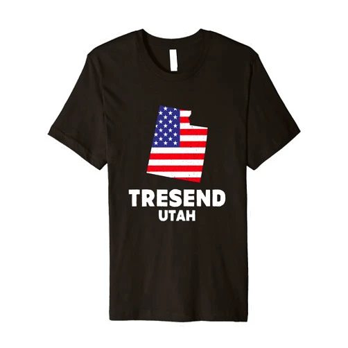 4th of July American Flag Tresend, UT Distressed Patriotic USA Flag Tresend, Utah Premium T-Shirt