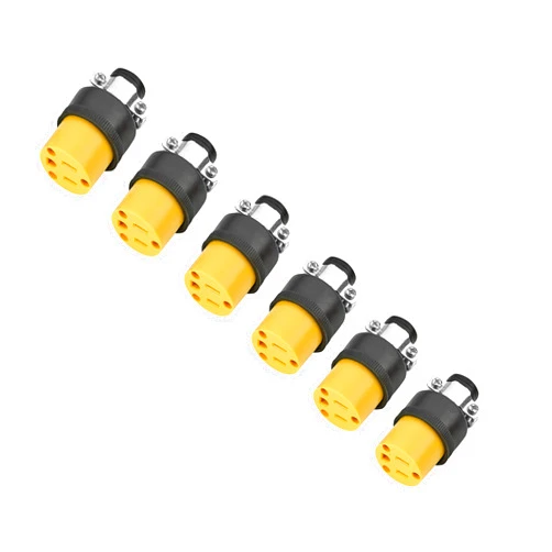 Variety Savings Extension Cord Electrical Wire Repair End 15 Amp, 125 Volt - Female 3-Prong Grounding Replacement Connectors Set - Safety-Rated - Triple-Drive Screws for Easy Installation 6 Pieces