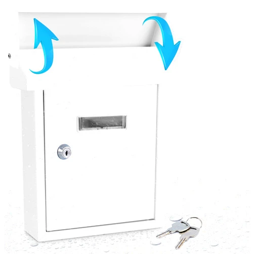 SereneLife Weatherproof Wall Mount Locking Mailbox - Galvanized Steel w/ Metal Flap for Mail Insertion, Commercial Rural Home Decorative & Office Business Parcel Box Package Drop Secure Lock - Serenelife SLMAB01