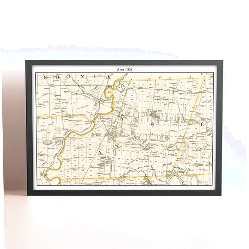 MG Global Historical Poster of Old Avon 1858 New York Genealogy Livingston County NY | 11x17 12x18 16x24 24x36 Unframed Print Wall Art Gift | Vintage Antique Decor