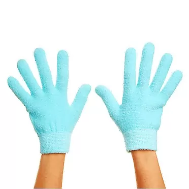 ZenToes Moisturizing Gloves with Gel Lining - Dry Hands Treatment - 1 Pair Hydrating Cracked Hand Healing Gloves - Repair Rough, Chapped Skin Overnight (Fuzzy Blue)