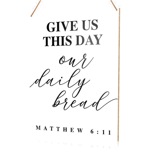 Lxjlhcl Christian Kitchen Wall Hanging Sign Decor Give Us This Day Our Daily Bread Matthew 611 Bible Verse Home Kitchen Dining Room Wooden Sign Decor Kitchen Scripture Wall Decoration Gift For Women 8x12 Inch
