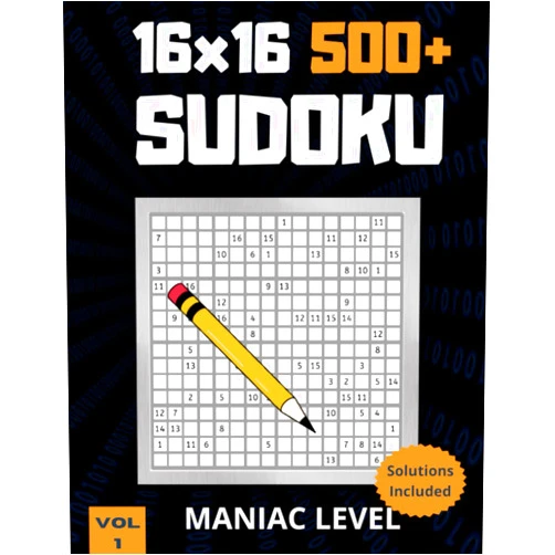 By Victor Burguete (Author) 16x16 500+ sudoku Maniac Level | Challenging Hexadoku Puzzles: Boost Your Brainpower with Every Page | 2023 edition: 8.5x11 | A4 size