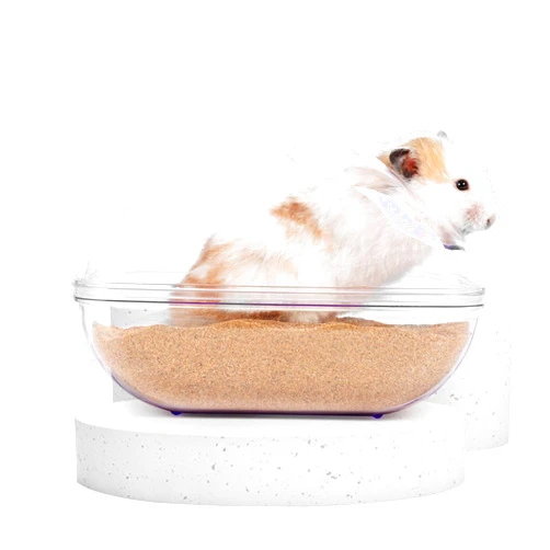 ACEDIVA 7.1 in Hamster Sand Bath-Clear Critters' Shower Toilet-Cooling Bed Sand Container Bathtub Hamster Accessories for Mice Hedgehog Squirrel Hamster Guinea Pigs Small Animals Large