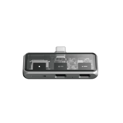 Satechi USB C Hub Mobile, with 4K HDMI, 100W Pass-Through Charging, 10Gbps Data Transfer, MicroSD Card Reader, 4-in-1 USB C Adapter for iPad, MacBook, Switch and More