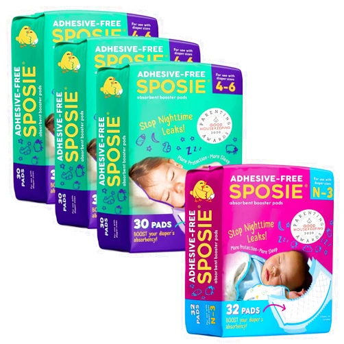 Select Kids Sposie Diaper Booster Pads - Diaper Pads Inserts Overnight, Cloth Diaper Inserts and Overnight Diapers Size 4-6 and N-3, Diaper Liners Baby Products