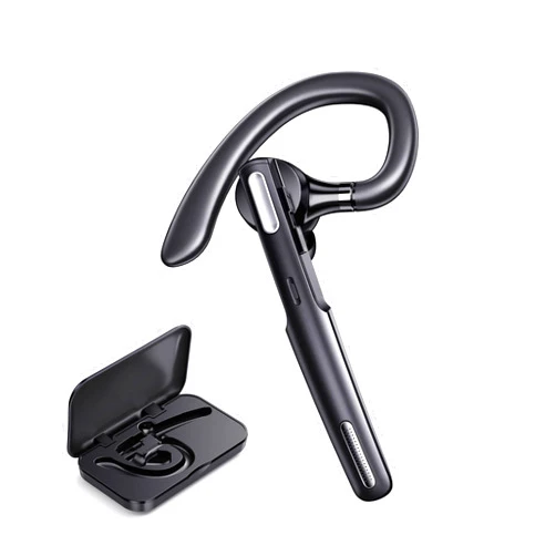 ICOMTOFIT Bluetooth Headset, Wireless Bluetooth Earpiece V5.0 Hands-Free Earphones with Built-in Mic for Driving/Business/Office, Compatible with iPhone and Android (Black)