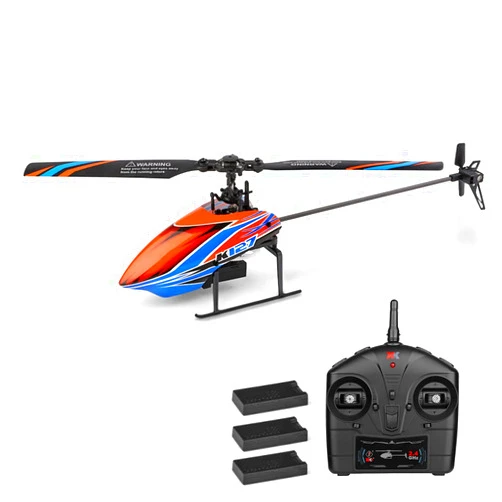 GoolRC RC Helicopter, WLtoys XK K127 Remote Control Helicopter, 4 Channel RC Aircraft with 6-Axis Gyro, Altitude Hold, One Key Take Off/Landing, Easy to Fly for Kids and Beginners, Include 3 Batteries