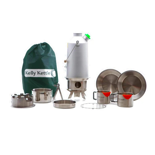 Kelly Kettle Base Camp 54 oz. Anodized Aluminum Ultimate (1.6 LTR) Rocket Stove Boils Water Ultra Fast with just Sticks/Twigs. for Camping, Fishing, Scouts, Hunting, Emergencies, Hurricanes, Tornados