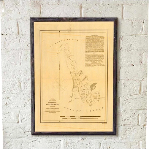 MG Global Print Poster of Old Hatteras Inlet 1850 Old North Carolina Harbors 417 | 11x17 12x18 16x24 24x36 Unframed Historical Wall Art for Gift | Vintage Antique Rustic Home Office Decor