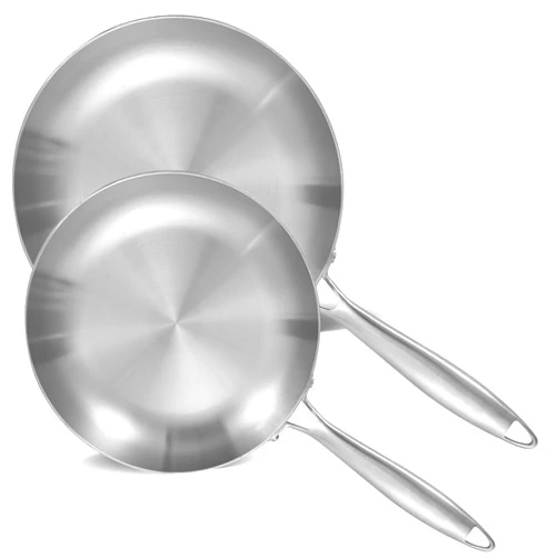 LOLYKITCH 8.5-12 Inch Tri-ply Stainless Steel Frying Pan Set,Skillets,Chef's Pan,Induction Cookware,Dishwasher and Oven Safe,Detachable Handle.