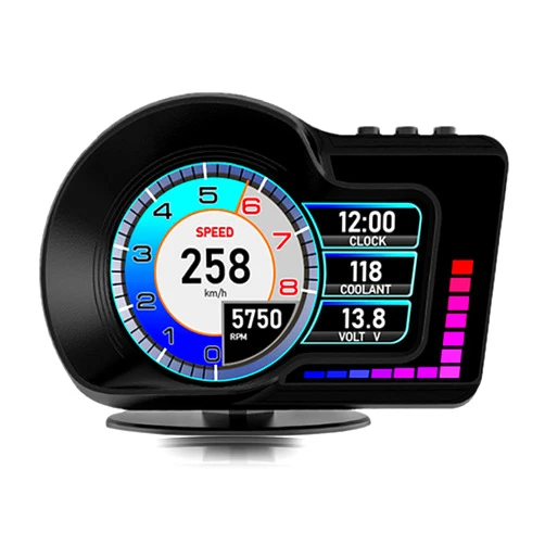 CAMECHO Head Up Display HUD F16 with OBD2 + GPS Dual System Digtial Speedometer, 3.5