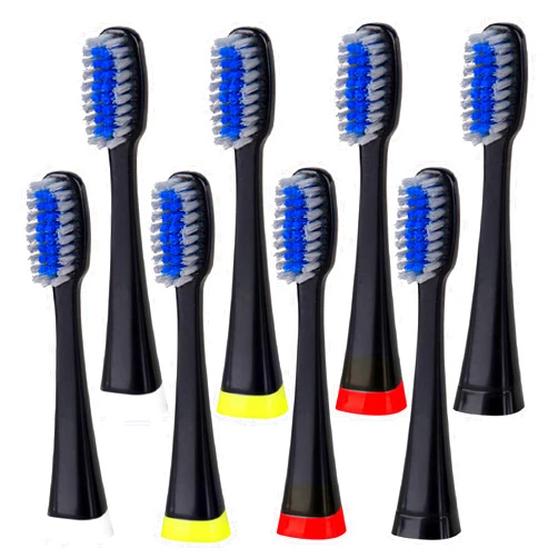 Pursonic Electric Toothbrush Heads - 8 Pack Electric Toothbrush Replacement Brush Heads for Teeth and Gum Care - Tooth Brush Heads for S750 (Black)