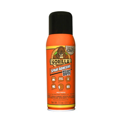 The Gorilla Glue Company Gorilla Heavy Duty Spray Adhesive, Multipurpose and Repositionable, 11 ounce, Clear, (Pack of 4) 4 Pack