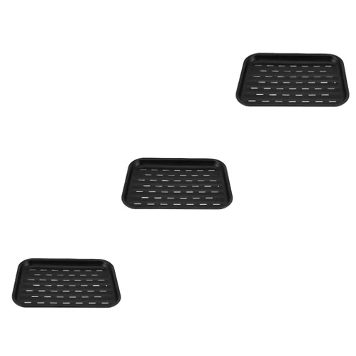 HANABASS 3pcs Grill Plate Bbq Accessories Non-stick Plate for Bbq Roasting Pan Barbecue Tray Bbq Grill Pan Non-stick Grill Pan Bbq Tool Non-stick Bbq Plate Roasting Tool Grilled Fish Pan