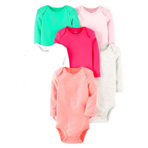 Carter's Baby Girls' 7-Pack Long-Sleeve Bodysuits