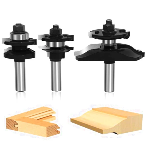 LEATBUY-TECH LEATBUY 3 PCS Molding Router Bit Set 1/2-Inch Shank, Corner Rounding Edge-Forming Roundover Beading Router Bit Sets , Woodworking Milling Tools, Carbide CNC Router Cutter (YJ03)