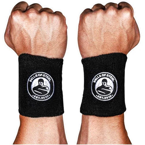 Bells of Steel Kettlebells Wrist Guard BellGuard Wrist Sweatband with Plastic Inserts for Shock Absorption | Gym Wrist Wraps, Wrist Brace for Working Out | One-Size-Fits-All, Pair of Wrist Guards