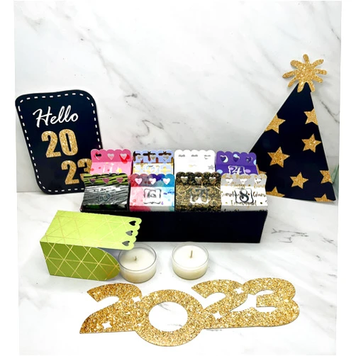 Huneybrand New Year 2023 Celebration Tea Light Candle Calendar