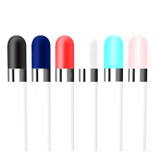 Fudda [6 Pack] Fudda Replacement Cap for Apple Pencil 1st Generation - Silicone Protective Cap Cover Compatible with iPad Pro 9.7/10.5/12.9 Pen (Black, Navy, Red, White, Mint, Pink)