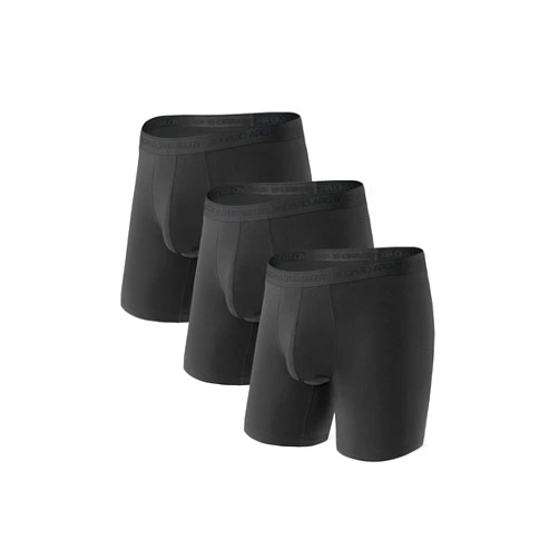 CN-Smashing DAVID ARCHY Men's 3 Pack Underwear Micro Modal Separate Pouches Boxer Briefs with Fly X-Large Black