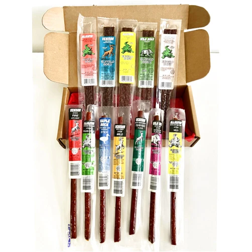 Jerky Dynasty Swamp Mix Beef Jerky - 12-Piece Snacks Variety Pack For Adults with Bold Flavors - Protein-Rich Food for Outdoor Adventures, Gatherings & On-the-Go Enjoyment