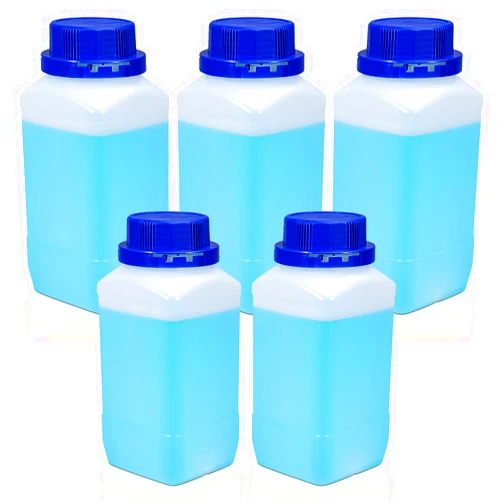 ASEVAT 34oz Plastic Lab Chemical Reagent Bottles, Square Sample Storage Container, Plastic Chemical Container Bottle with Anti-theft Cap, Wide Mouth Sample Sealing Storage Bottles (5Pcs)