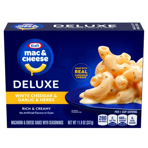 Kraft Mac & Cheese Kraft Deluxe White Cheddar & Garlic & Herbs Macaroni & Cheese Dinner (11.9 oz Box)