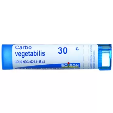 Boiron Carbo Vegetabilis 30C Homeopathic Medicine for Abdominal Bloating with Gas (80 Pellets)