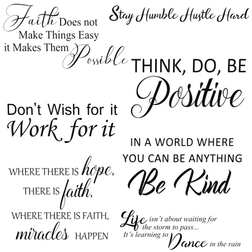 Zonon 5 Sheets Inspirational Quotes Wall Decals Peel and Stick Vinyl Quotes Stickers Christmas Motivational Positive Wall Sayings Stickers for Living Room Bathroom Xmas Bedroom Office Family Decor