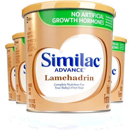 Similac Advance Lamehadrin Infant Formula with Iron (4 Pack) | Badatz Certified Kosher, Powder Baby Food, 24.7 oz Per Can