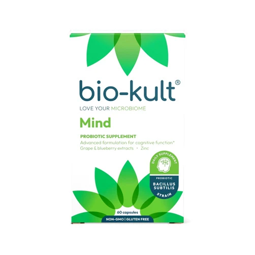 Bio-Kult Mind Probiotic Supplement for Cognitive Function with Added Grape and Blueberry Extracts and Zinc – 60 Capsules