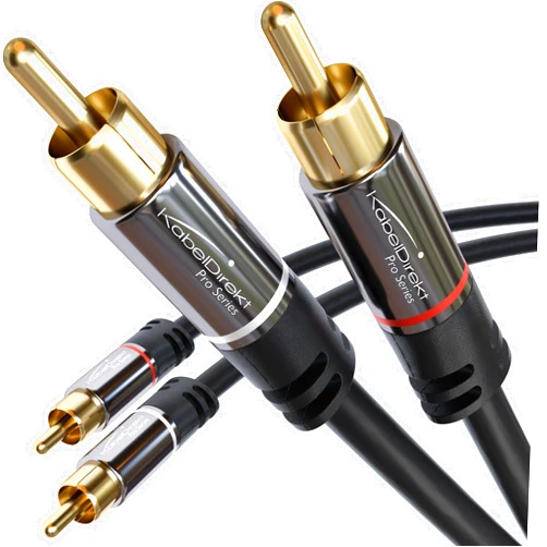 KabelDirekt CableDirect – 20ft RCA/Phono Cable, 2 × 2 Plugs, Stereo Audio Cable, Practically Break-Proof & Flawless Sound Quality (coaxial, subwoofer/amp/HiFi & Home Cinema/Blu-ray, Analog & Digital)