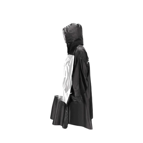PROAIM Black Waterproof Unisex Rainwear Poncho for Video & Audio Gear. Knee-Length Style with Full Hood & Sleeves. (RC-PNCO-01)