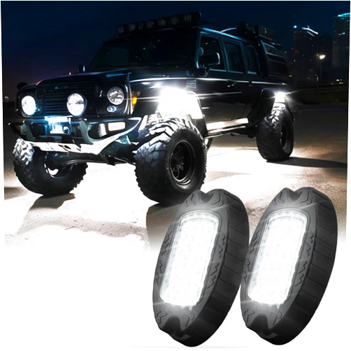 TDE Explorer.Lighting 2 Pods White Rock Lights Used to Replace The Damaged Light, Support for 4pods, 6pods, 8pods, 10pods, 12pods Pure White Underglow Lighting Kits