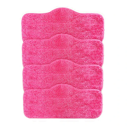 Mestrol Microfiber Pink Steam Mop Pads Compatible with 7-in-1 Steam Mop Cleaner, Washable and Reusable Replacement Mop Pads Accessories （4 Pack） (Pink)