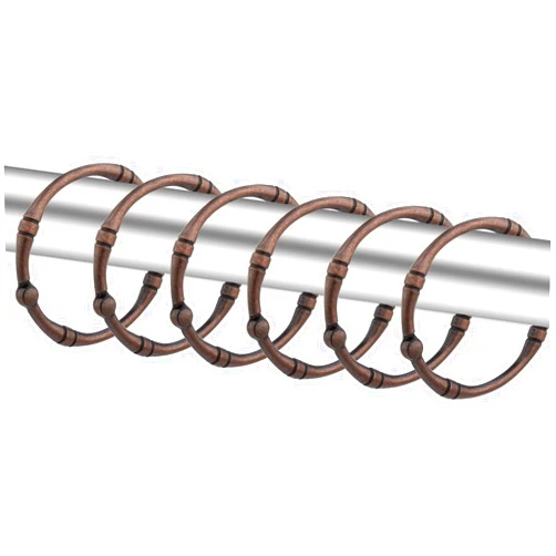 TCMAO Shower Curtain Hooks, Rustproof Decorative Shower Curtain Rings Metal Round Shower Hooks for Bathroom Shower Rod, 12 Pack (Oil Rubbed Bronze)