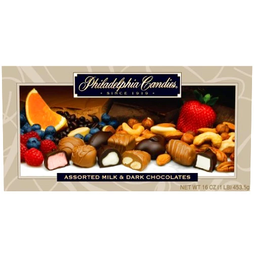 Philadelphia Candies Assorted Milk and Dark Chocolates, 1 pound Gift Box