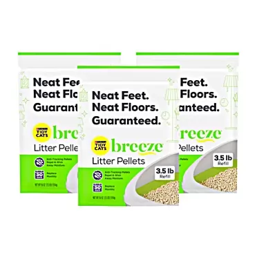 Tidy Cats Breeze Litter Pellets Refill Pouch, Made for Multiple Cats, Anti-Tracking Pellets for Breeze Litter System, 3.5 LB Refill Pouch (Pack of 3)