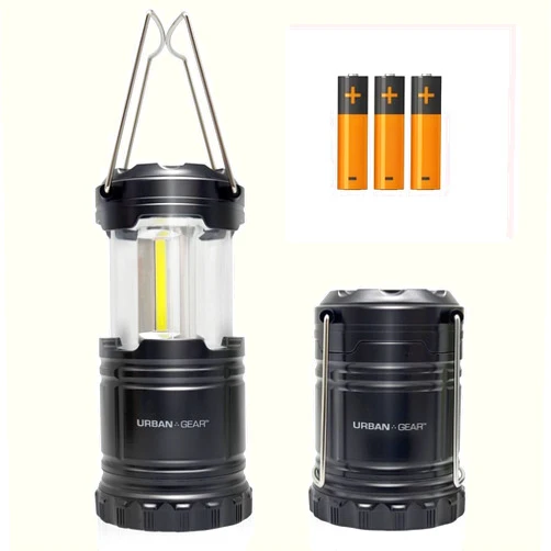 Lewis N. Clark Collapsible Camping Lantern | LED Portable Lantern for Indoor or Outdoor Use | Waterproof Lamp with Batteries Included | for Camping, Backpacking, Hiking, or Power Outage | Black