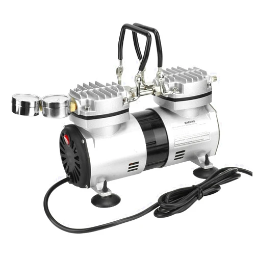 Kadimendium Oilless Vacuum Air Pump 1/4HP High Pressure Large Flowing Ultra Quiet Small Oil Air Compressor Pump Small Diaphragm Mute Pump(US Plug)