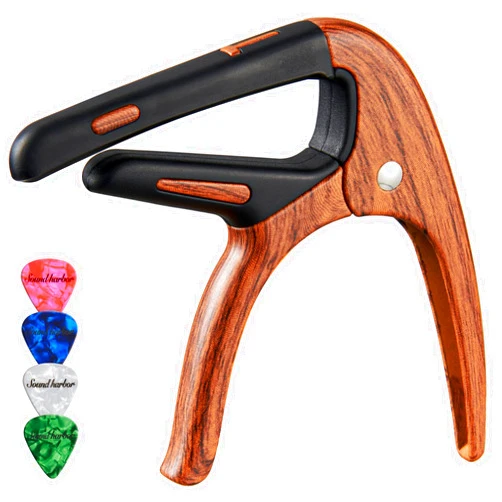 Sound harbor Guitar Capo for Acoustic and Electric 6 String Guitars (1 Pack Roswood Capo)