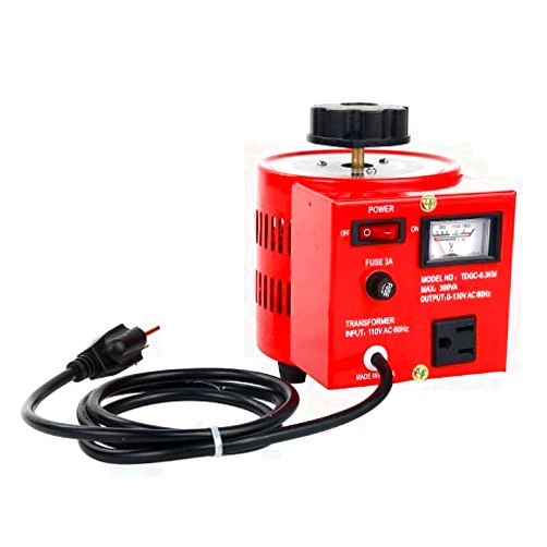YaeCCC 3 Amp Variable Voltage Transformer, 120VAC Input, 0-120V/130VAC Output Automatic Voltage Converter(300W Max)