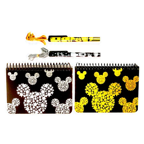 Disney Mickey Mouse Spiral Autograph Books - 2 Books Set with 2 Necklace PENS (STARHEAD with PENS)