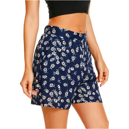 Urban CoCo Women's Floral Shorts Casual Summer Beach Pocket Pants