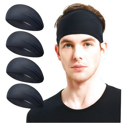 MARKEEP Running Headbands for Men（4 or 6 Pack, Mens Stretchy Headband for Football,Cycling,Basketball,Yoga,Fitness Workout Unisex Quick-Dry Sweatband