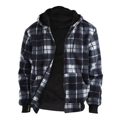 Gary Com Heavyweight Sherpa Hoodies for Men, Thick Fleece Lined Full Zip Up Winter Warm Sweatshirts Work Jackets